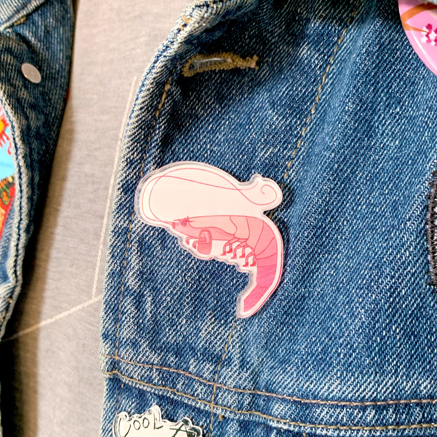 Swanky Shrimp Acrylic Pin