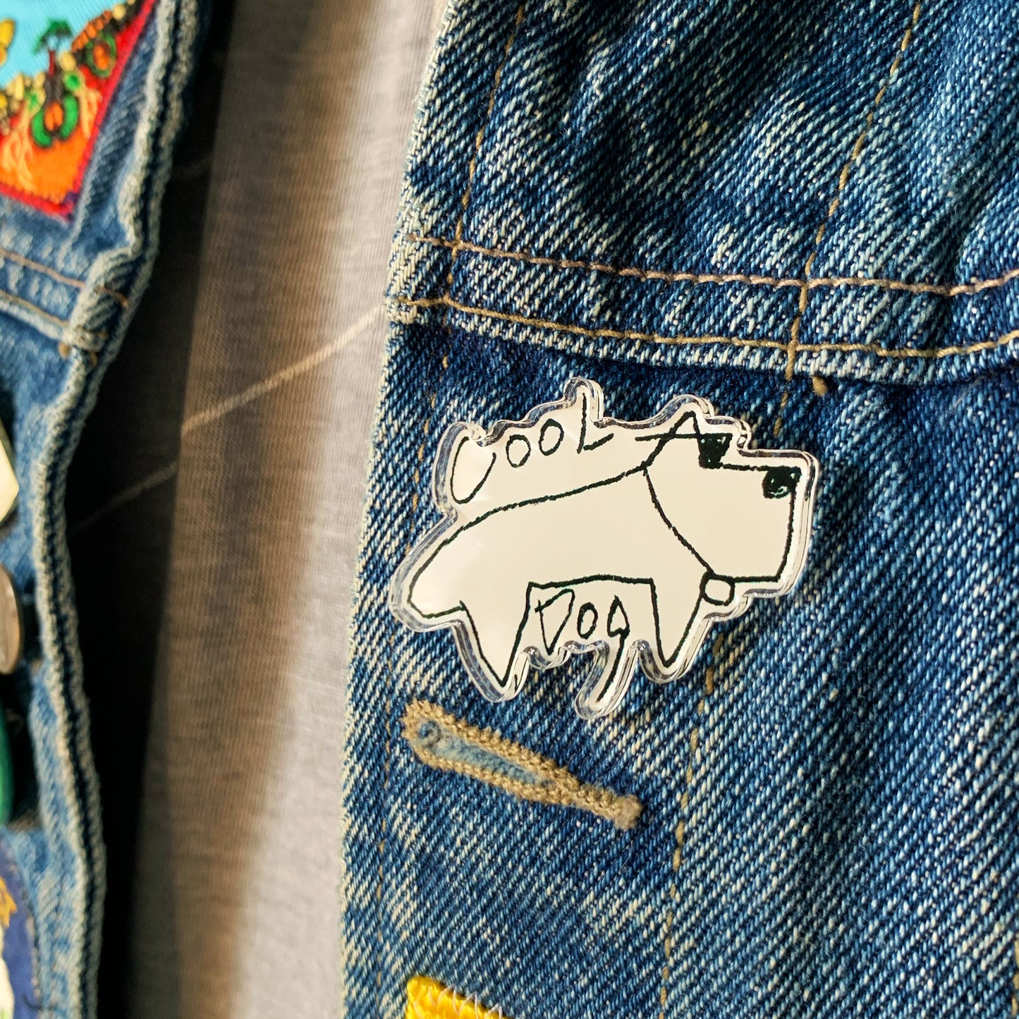 Cool Dog Acrylic Pin