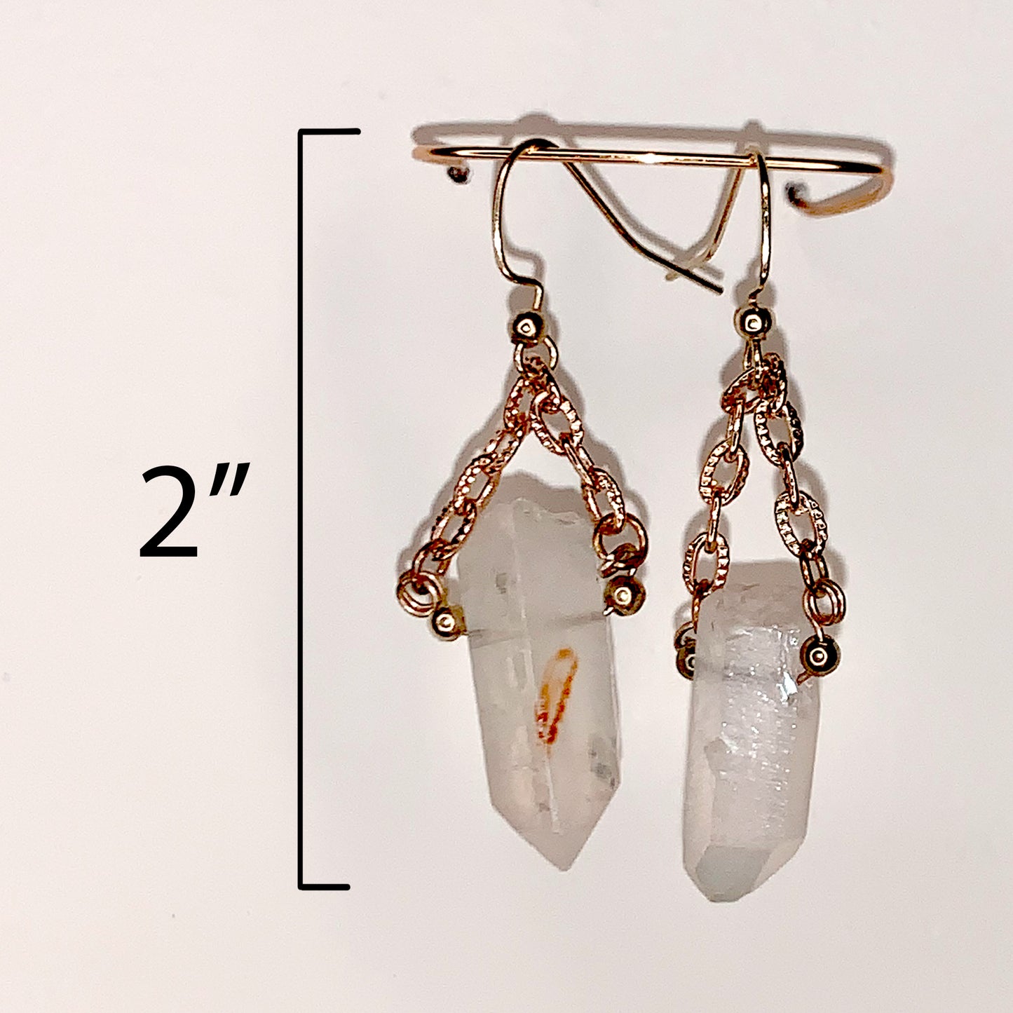 Angel Aura Quartz Crystal Drop Earrings