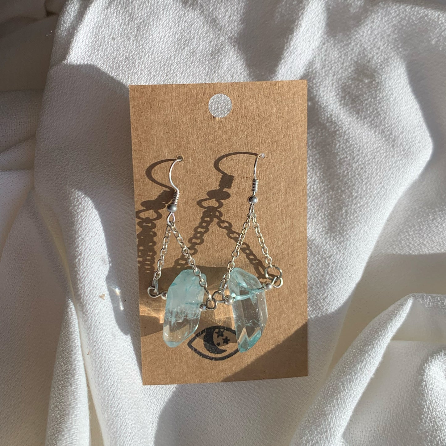 Light Blue Crystal Drop Earrings