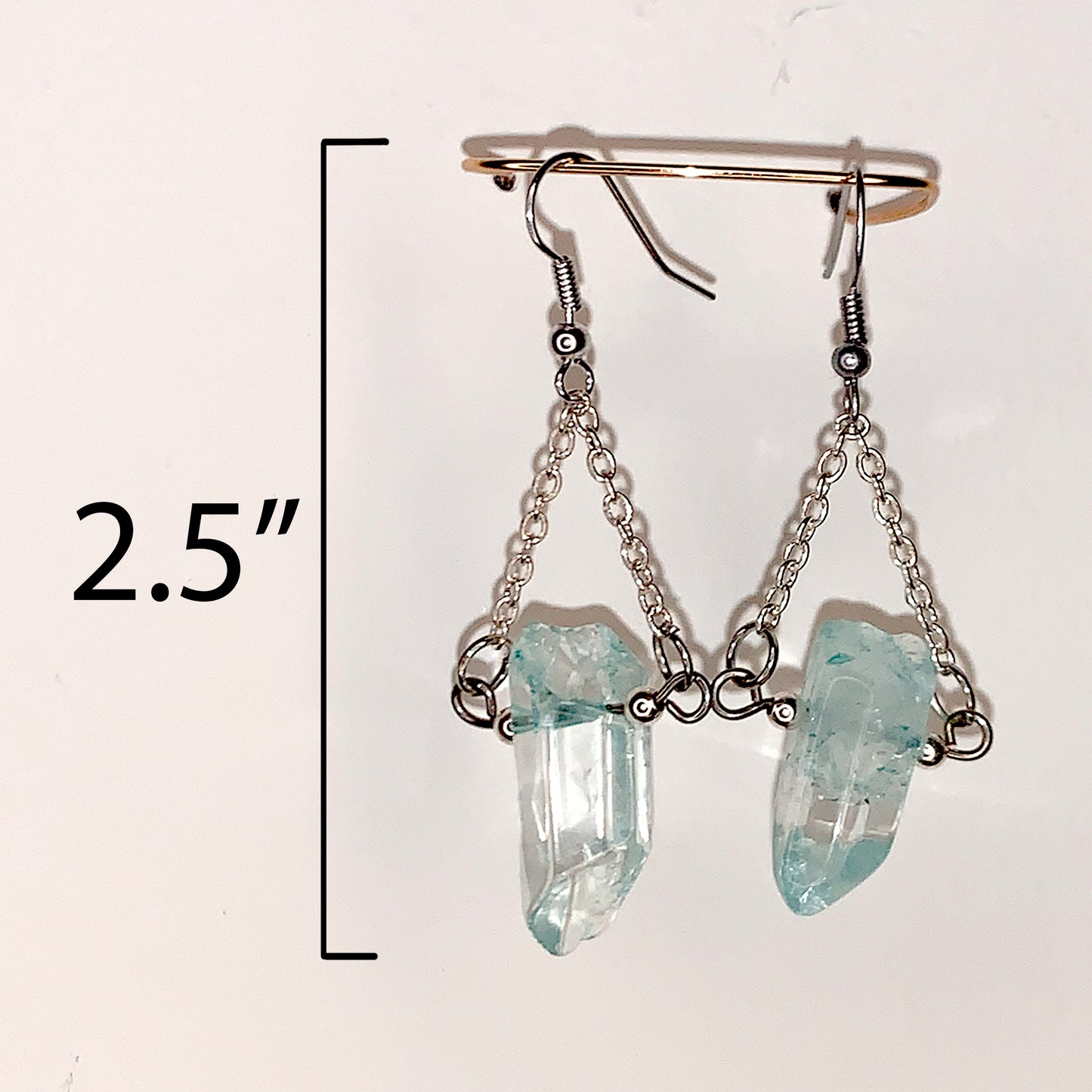 Light Blue Crystal Drop Earrings