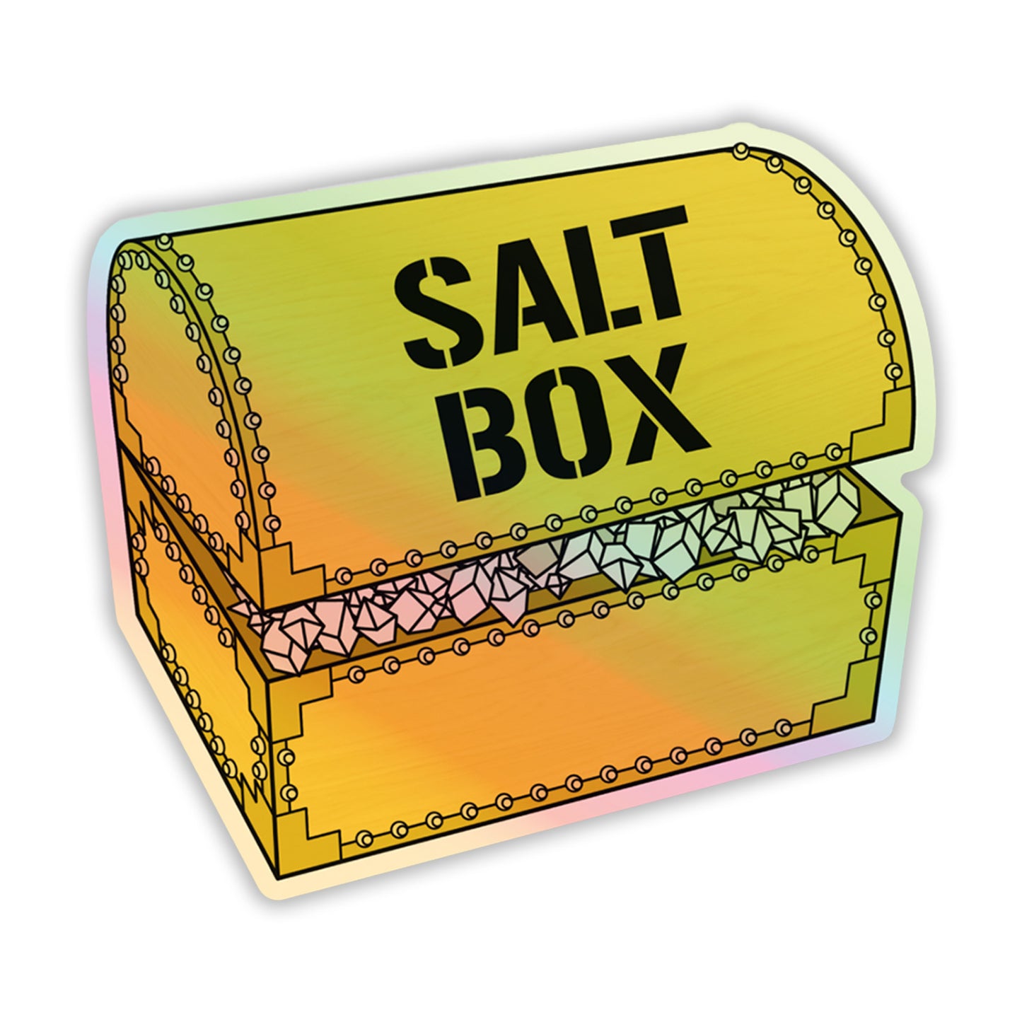 Baltimore Salt Box Treasure Chest Holographic Sticker