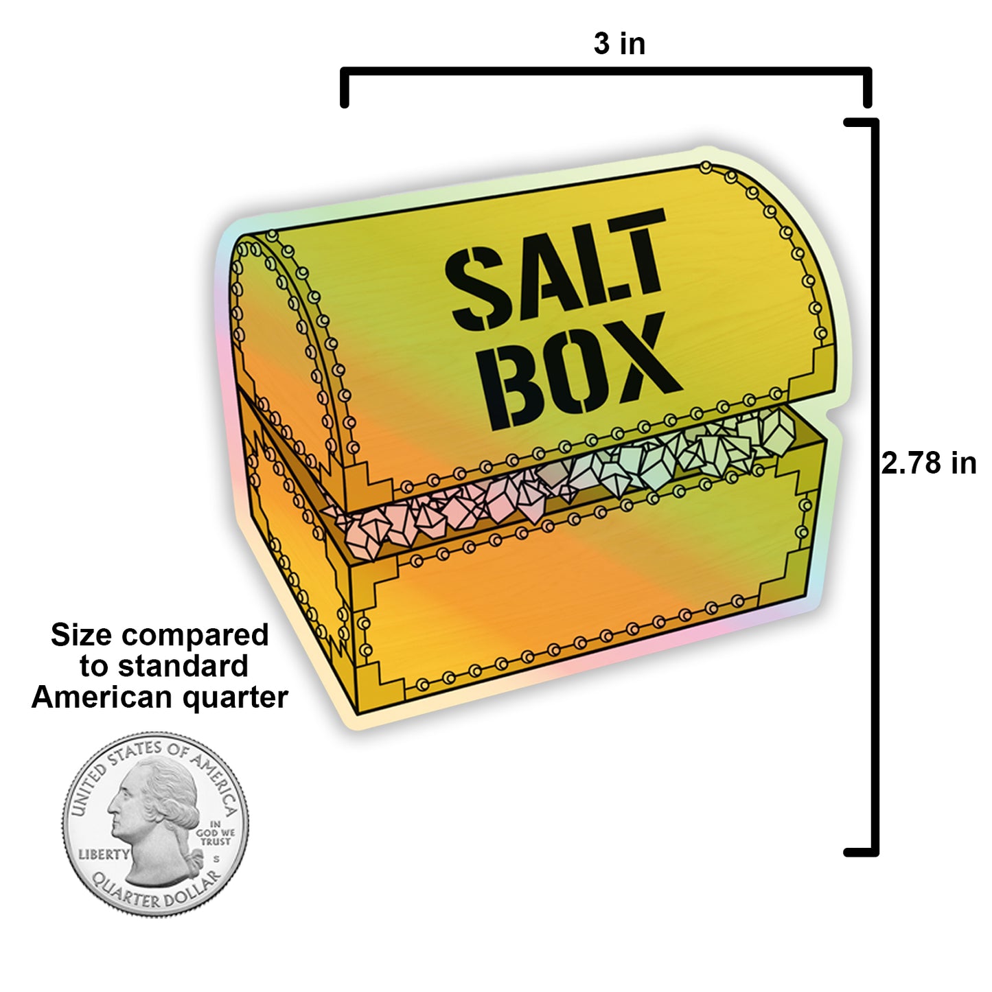 Baltimore Salt Box Treasure Chest Holographic Sticker